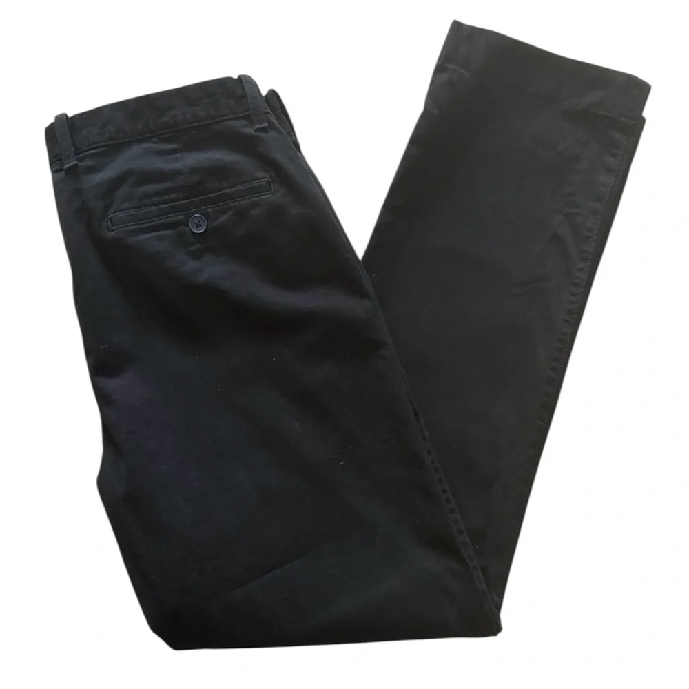J. Crew Straight Leg Flex Chinos Black 99% Cotton Men’s 31W x 30L Like New!